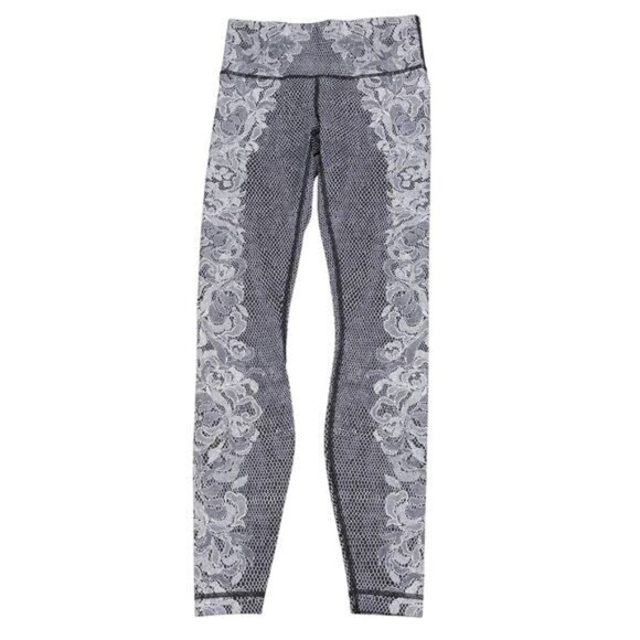 LULULEMON Speed Wunder Tight Nulux Sz 4 Florence Speed Wunder 50 G White Black - Picture 6 of 9